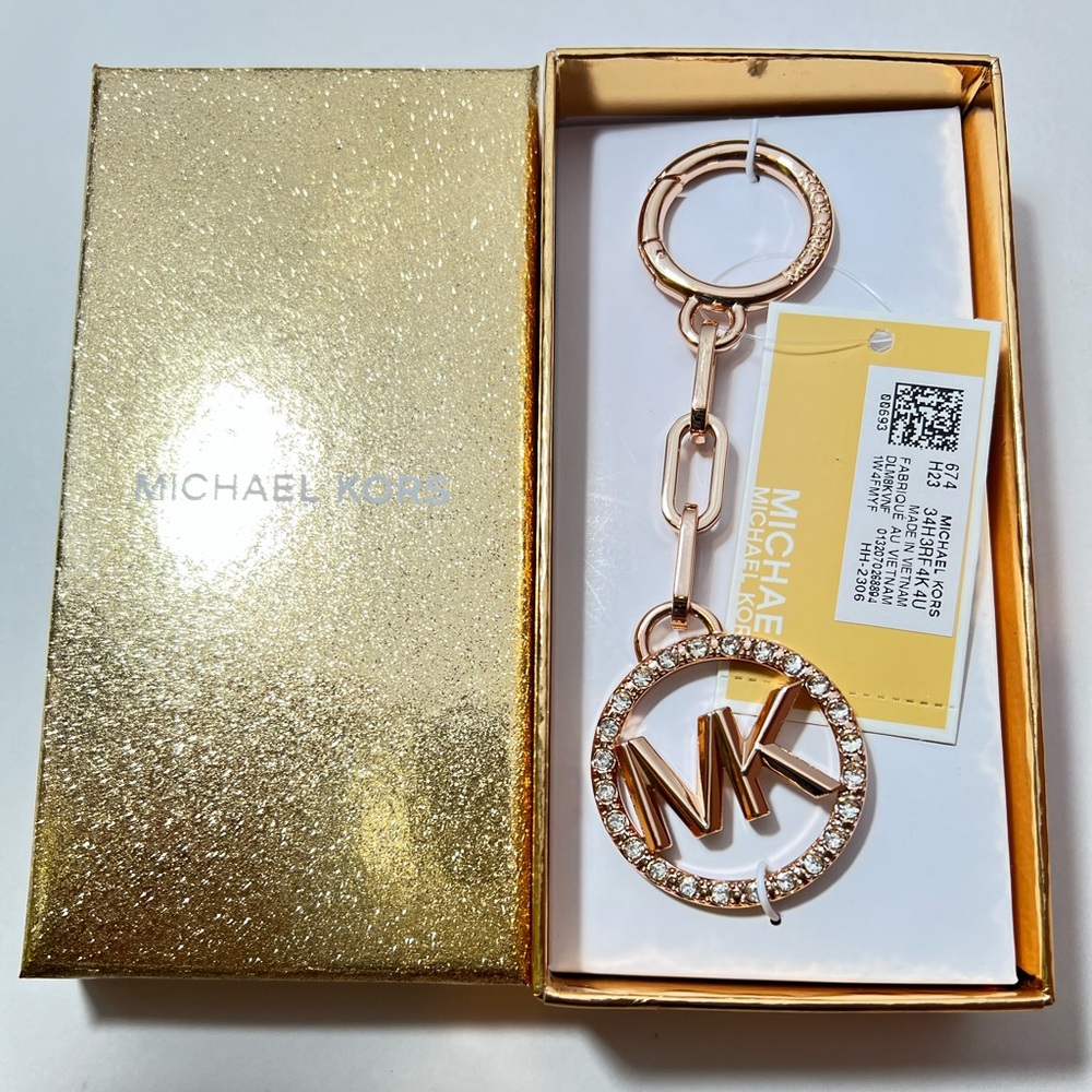 Michael Kors Rose Gold Keychain with Crystals ✨brand new ✨